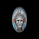 925 Sterling Silver Native American Chief Headdress Ring, Turquoise & Mother of Pearl Headdress Design, Statement Gemstone Band, Handmade Birthstone Jewelry