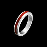 Sterling Silver Red Opal Ring • Navajo Handcrafted Jewelry • Size 4 • Thin Band Design