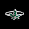 Sterling Silver Malachite Palmate Leaf Ring