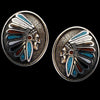 Sterling Silver Native Chief Headdress Stud Earrings