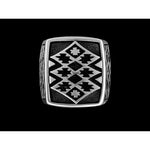 Navajo Blanket Ring • 925 Sterling Silver • Tribal Pattern • Native American Jewelry