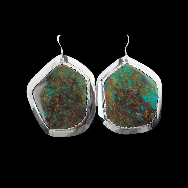 Lone Mountain Turquoise Earrings • Dangle Earrings • 925 Sterling Silver