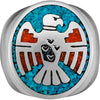 Size 10.5-Thunderbird Turquoise and Coral Ring