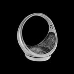 Size 12-925 Sterling Silver & Turquoise Resin Round Face Inlay Ring, Simple Round Design, Handmade Statement Band, Handcrafted Resin Jewelry