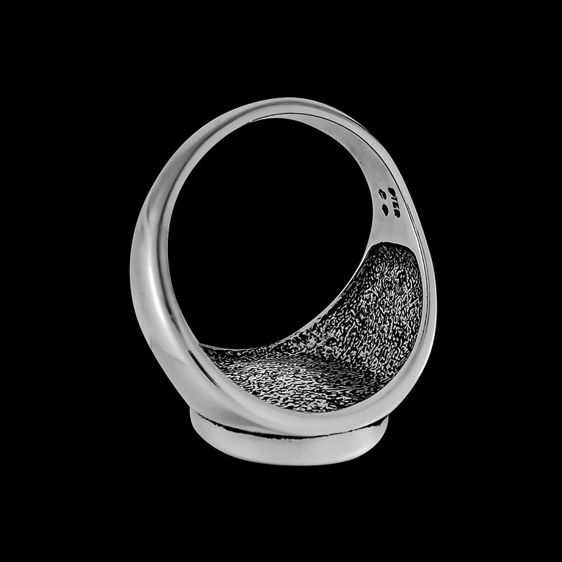 Size 12-925 Sterling Silver & Turquoise Resin Round Face Inlay Ring, Simple Round Design, Handmade Statement Band, Handcrafted Resin Jewelry