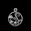 Sterling Silver Woodland Elegance: Enchanting Fiddlehead Fern Circle Pendant for Cottage Core Charm