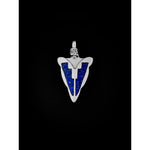 925 Sterling Silver Arrowhead Pendant with Lapis Lazuli • Navajo Handmade • Native American