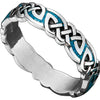 925 Sterling Silver Turquoise Viking Tribal Ring, Norse Knots Design, Handmade Gemstone Band, Handcrafted Birthstone Wedding Jewelry