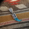 Sterling Silver & Blue Turquoise Carved Claw Pendant – Navajo Handmade