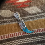 Sterling Silver & Blue Turquoise Carved Claw Pendant – Navajo Handmade