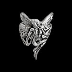 Beautiful sterling silver ring with Male faerie fairy design