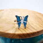 Vintage Turquoise Butterfly Ring - Sterling Silver, Size 6