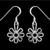 925 Sterling Silver Flower Dangle Earrings