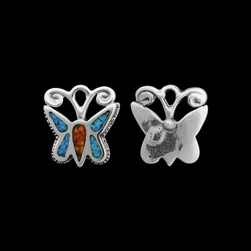 Butterfly Earrings • Handmade with Love • Sterling Silver and Turquoise Combination