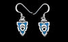 Sterling Silver and Turquoise Bear Paw Arrowhead Dangle Earrings