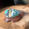 Zuni Turtle Fetish by Jayne Quam – Night Sky Mosaic Inlay with Crescent Moon & Turquoise Eyes