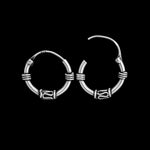 Bali Style 925 Sterling Silver Huggie Earrings - 14mm Full Hoops