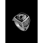 Fighting Bear Ring • 925 Sterling Silver • Mountain Scene