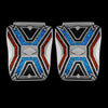 Sterling Silver Inlaid Woven X Watch Tips