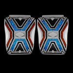 Sterling Silver Inlaid Woven X Watch Tips