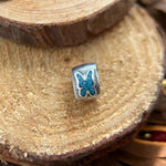 Vintage Southwestern Sterling Silver Ear Cuffs – Turquoise Inlaid Lightning Bolt & Butterfly Design