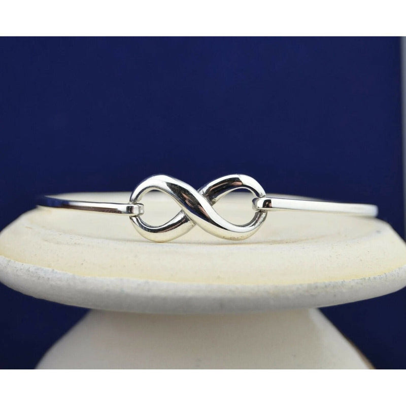 925 Sterling Silver infinity bangle bracelet