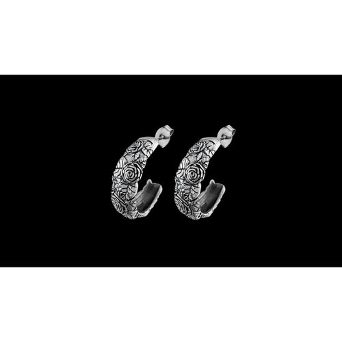 Rose Stud Earrings • 925 Sterling Silver • Triple Crown Design • Garden-inspired
