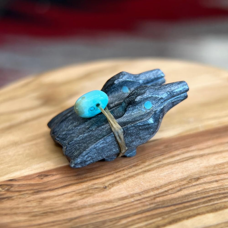 Zuni Fetish • Handcarved Raven Fetish • Sunface Fetish •