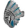 925 Sterling Silver Native American Chief Headdress Ring, Turquoise & Mother of Pearl Headdress Design, Statement Gemstone Band, Handmade Jewelry (9)