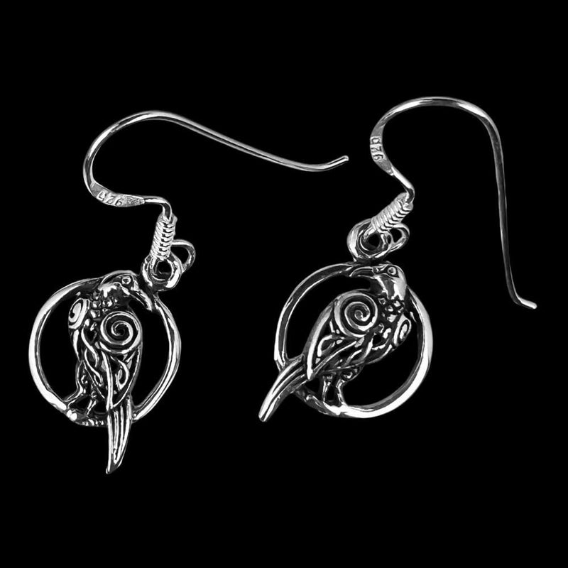 925 Sterling Silver Celtic Raven In a Perfect Circle