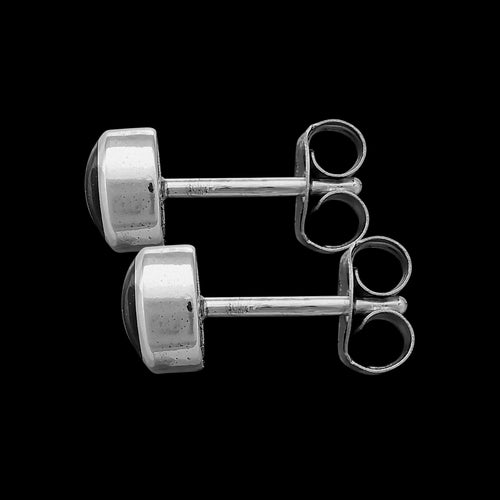 925 Sterling Silver Circle Earrings, Black Studs, Bridal Posts, Wedding Gift