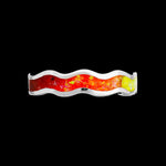 Size 8-925 Sterling Silver Wavy Rainbow Fire Opal Ring, Curved Single Band Design, Handmade Gemstone Band, Handcrafted Birthstone Jewelry