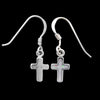 925 Sterling Silver Cross Earrings, Opal Cross Earrings, Christian Earrings, Studs Posts