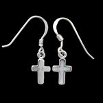 925 Sterling Silver Cross Earrings, Opal Cross Earrings, Christian Earrings, Studs Posts