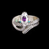 Size 9.25 - Sterling Silver and Amethyst Rattlesnake Ring