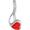 Size 8 - Red Coral Sterling Silver Happy Heart Ring