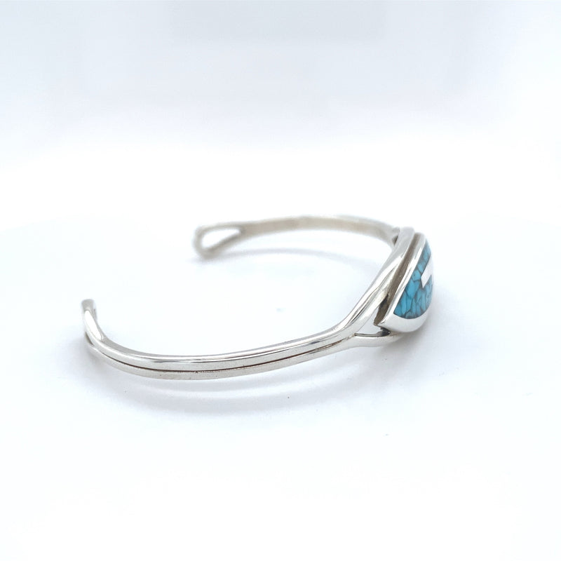 Native American Turquoise Bracelet • Navajo Handmade • 925 Sterling Silver