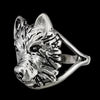 Size 6-925 Sterling Silver Grey Wolf Ring