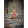 Size 7 - Sterling Silver and Orange Opal Three Prong Oval Ring