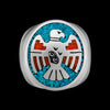 Size 10.5-Thunderbird Turquoise and Coral Ring