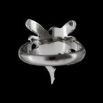 Beautiful sterling silver ring with Male faerie fairy design