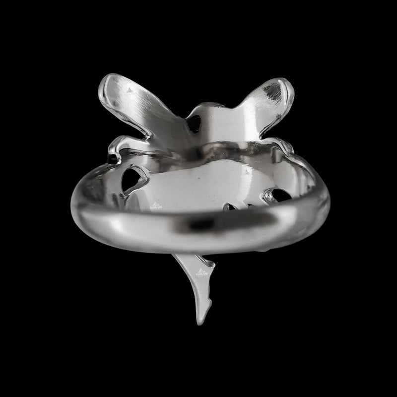 Beautiful sterling silver ring with Male faerie fairy design