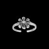 925 Sterling Silver Adjustable Toe Ring with Cute Daisy Flower