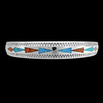 Arrowhead Bracelet • 925 Sterling Silver • Navajo Handmade Jewelry • Turquoise Accent