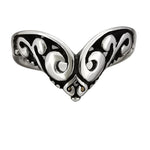 Size 8 Vintage 925 Sterling Silver Flourish Tiara Ring