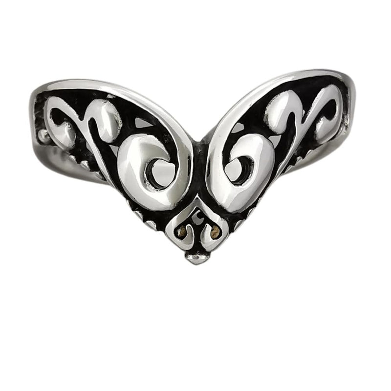 Size 8 Vintage 925 Sterling Silver Flourish Tiara Ring