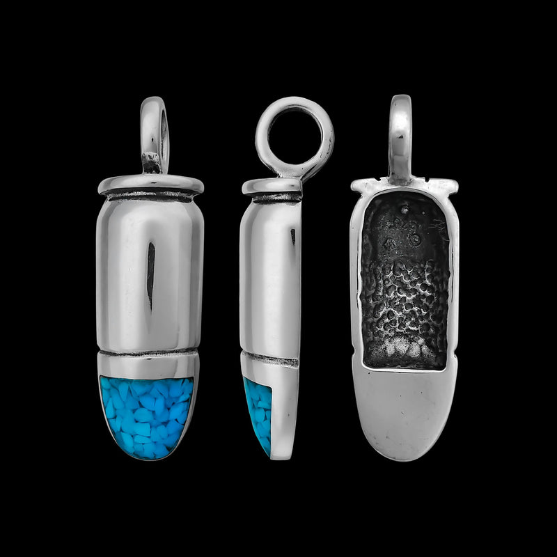 Bullet Pendant, 925 Sterling Silver Pendant, Ammo Pendant, Ammunition Pendant, 380 Auto Jewelry