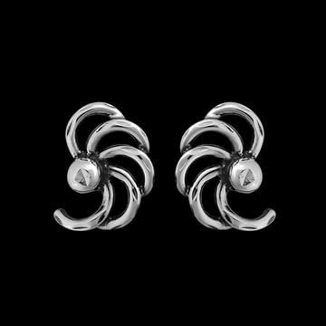 Sterling Silver Half Spiral Stud Earrings