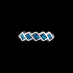 Size 6 - Turquoise Diagonal Squares Ring