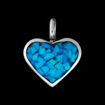 Sterling Silver and Turquoise Medium Heart Pendant